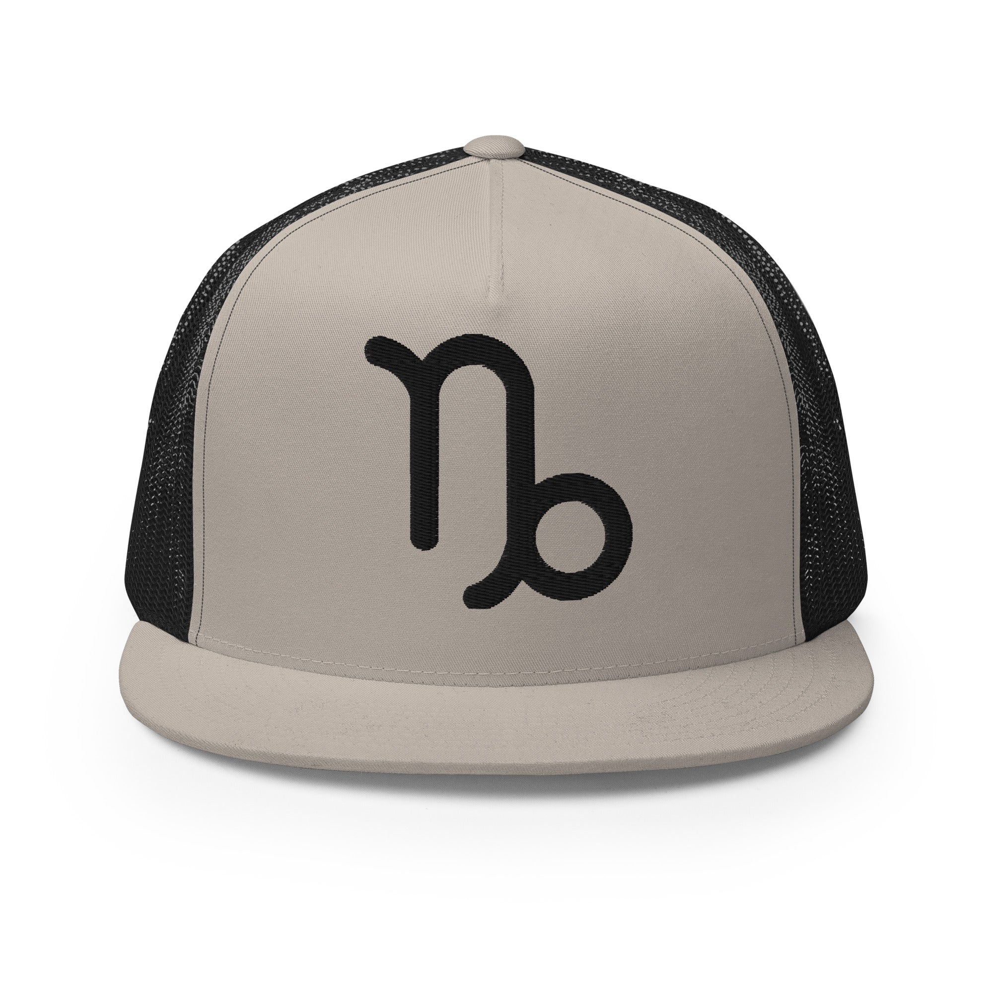 Capricorn Zodiac Embroidered Flat Bill Trucker Hat
